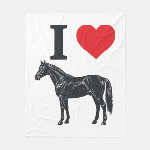Couverture Polaire J'aime les chevaux Vintage gravure conception de t