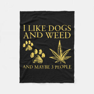 Couverture Polaire J'aime les chiens et peut-être 3 personnes Citatio