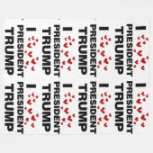 Couverture Polaire J'aime les coeurs du président Trump (Devant (Horizontal))