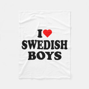 Couverture Polaire J'aime les garçons suédois Je cœur T Shirt garçons