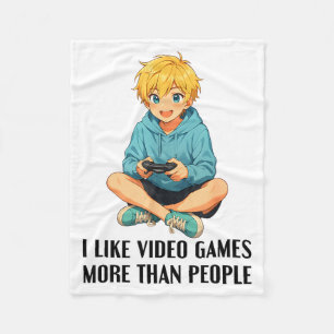 Couverture Polaire J'aime les jeux vidéo plus que les gens drôle Game