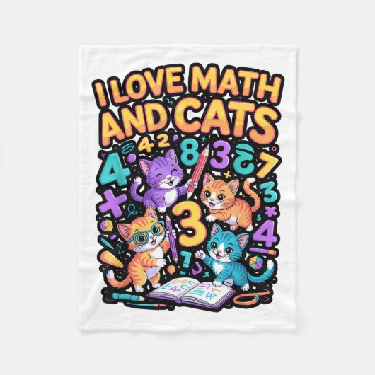 Couverture Polaire J'aime les maths et les chats Enseignant Élève (Devant)