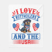 Couverture Polaire J'aime les Rottweilers et les USA (Devant)