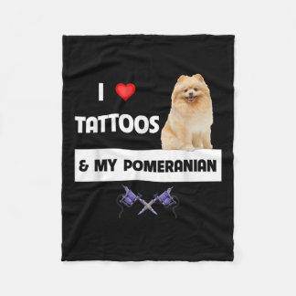 Couverture Polaire J'Aime Les Tatouages Et Mon Chien Poméranien Maman