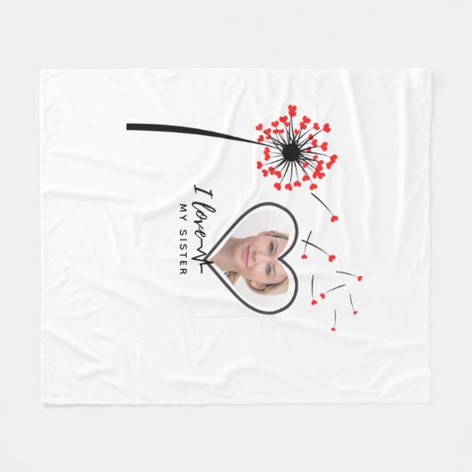 Couverture Polaire J'aime ma SŒUR - Cadeau personnalisé pour meilleur (Devant (Horizontal))