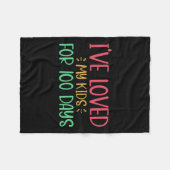 Couverture Polaire J'Aime Mes Enfants Depuis 100 Jours Enseignant 100 (Devant (Horizontal))