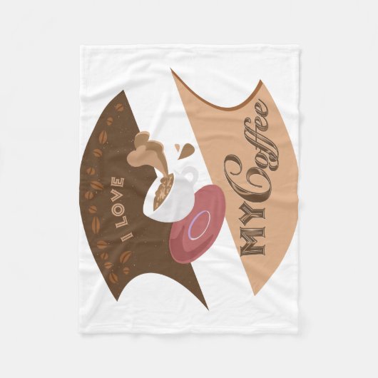 Couverture Polaire J'aime mon café Retro Java (Devant)