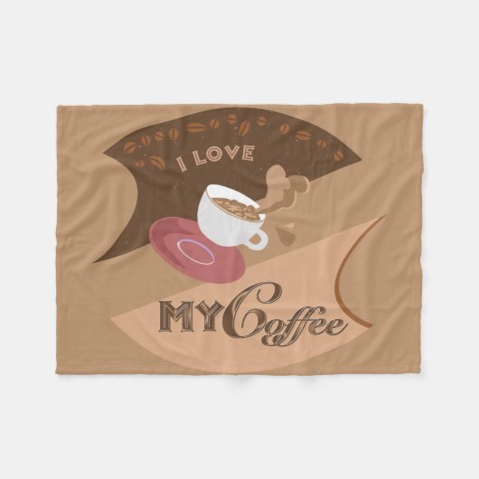 Couverture Polaire J'aime mon café Retro Java Mocha (Devant (Horizontal))