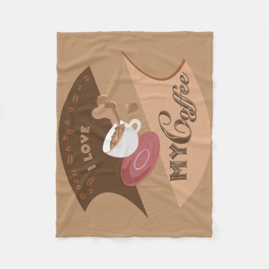 Couverture Polaire J'aime mon café Retro Java Mocha (Devant)