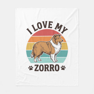 Couverture Polaire J'aime mon design vintage Zorro amateur de chien_1