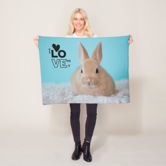 Couverture Polaire J'aime mon lapin cadeau photo cadeau pour propriét (En situation)