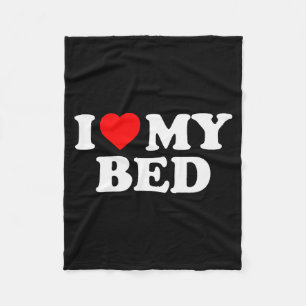 Couverture Polaire J'aime mon lit - Cœur Rouge