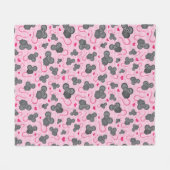 Couverture Polaire J'aime mon motif de souris dans le rose (Devant (Horizontal))
