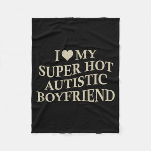 Couverture Polaire J'aime mon petit ami autiste super chaud T-shirt d