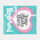 Couverture Polaire J'aime mon petit ami mari photo (Devant (Horizontal))