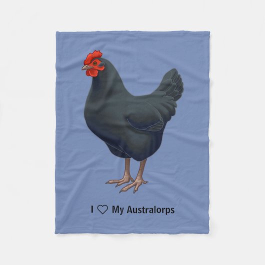 Couverture Polaire J'aime mon poulet australorp (Devant)