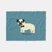 Couverture Polaire J'aime mon Pug (Devant (Horizontal))