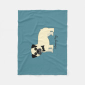 Couverture Polaire J'aime mon Pug (Devant)