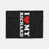 Couverture Polaire J'Aime Mon Richard, J'Aime Mon Richard (Devant (Horizontal))