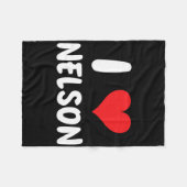 Couverture Polaire J'aime Nelson - Cœur - Nom (Devant (Horizontal))