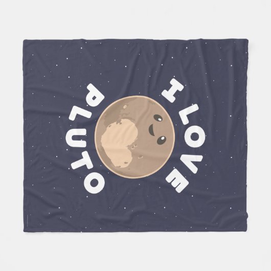 Couverture Polaire J'aime Pluton (Devant (Horizontal))