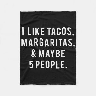 Couverture Polaire J'Aime Tacos Margaritas Et J'Aime 5 Personnes Mard