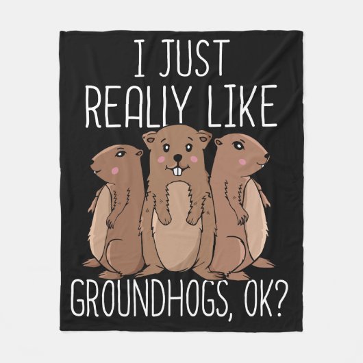 Couverture Polaire J'Aime Vraiment Groundhogs Cadeau Enfants Groundho (Devant)