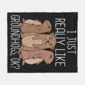 Couverture Polaire J'Aime Vraiment Groundhogs Cadeau Enfants Groundho (Devant (Horizontal))