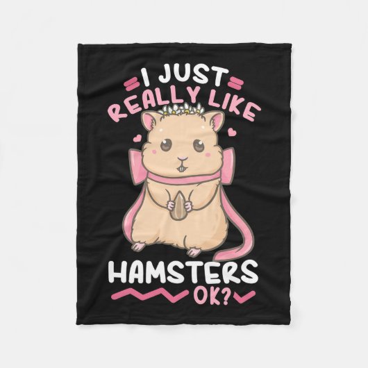 Couverture Polaire J'Aime Vraiment Les Hamsters (Devant)