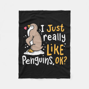 Couverture Polaire J'Aime Vraiment Les Pingouins Ok