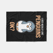 Couverture Polaire J'Aime Vraiment Penguin (Devant (Horizontal))