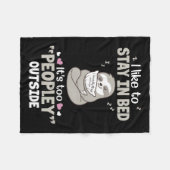 Couverture Polaire J'Aimerais Séjourner Dans Lit Sloth Sherpa Fleece  (Devant (Horizontal))