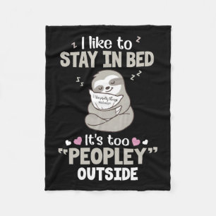 Couverture Polaire J'Aimerais Séjourner Dans Lit Sloth Sherpa Fleece