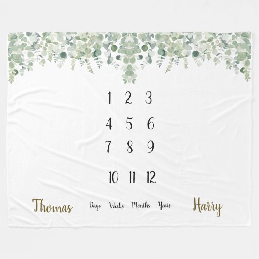 Couverture Polaire Jalon botanique des jumeaux Eucalyptus  (Devant (Horizontal))