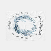 Couverture Polaire Jalon de bébé mensuel sauvage Azure Botanical (Devant (Horizontal))