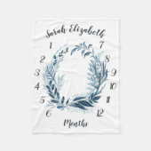 Couverture Polaire Jalon de bébé mensuel sauvage Azure Botanical (Devant)