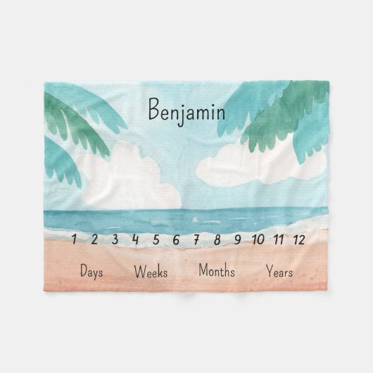 Couverture Polaire Jalon de bébé personnalisé (Devant (Horizontal))