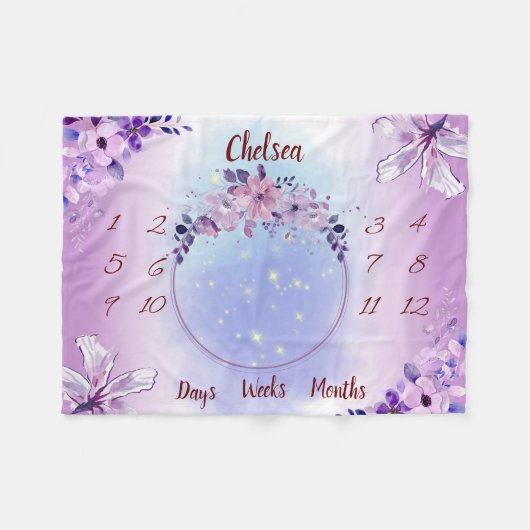 Couverture Polaire Jalon de bébé personnalisé (Devant (Horizontal))