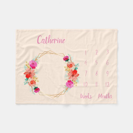 Couverture Polaire Jalon de bébé personnalisé (Devant (Horizontal))