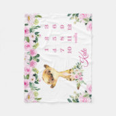 Couverture Polaire Jalon de croissance mensuelle de la bébé Meerkat (Devant)