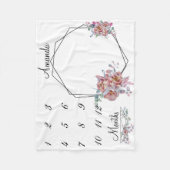 Couverture Polaire Jalon Frame Floral Wreath Baby Keepsaké (Devant)