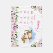 Couverture Polaire Jalon mensuel de croissance de la petite fille Bab (Devant)