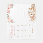 Couverture Polaire Jalon mensuel rose rose pâle Chic Woodland (Devant)