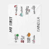 Couverture Polaire Jalon mon premier Vacances moderne mignon bébé (Devant)