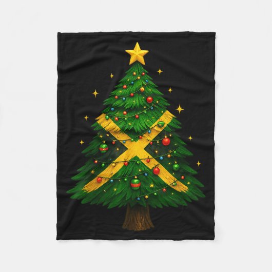 Couverture Polaire Jamaican Christmas Tree Design, Festive Holiday Gr (Devant)