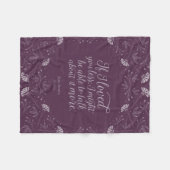 Couverture Polaire Jane Austen Emma Purple Floral Love Citation (Devant (Horizontal))