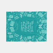 Couverture Polaire Jane Austen Fierté & Préjugés Turquoise Floral Lib (Devant (Horizontal))