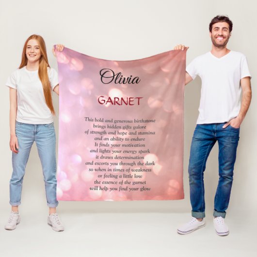 Couverture Polaire Janvier Birthstone Garnet design (En situation)