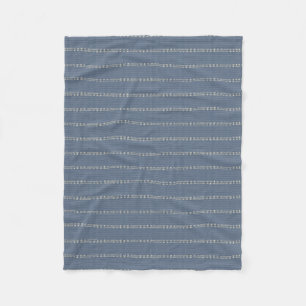 Couverture Polaire Japandi bleu marine lignes denim neutres géométriq