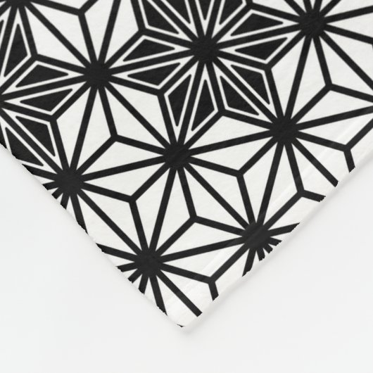 Couverture Polaire Japonais Asanoha motif - blanc et noir (Coin)